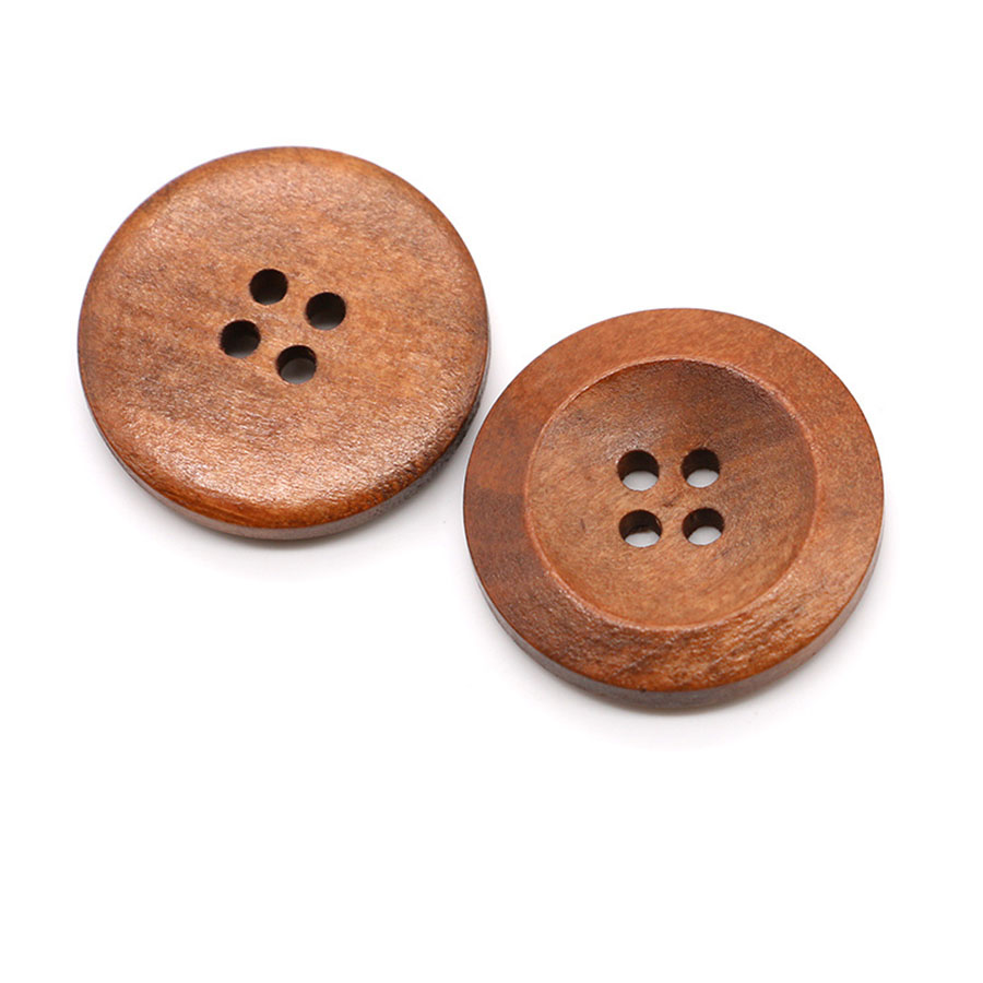 Embellishments For Scrapbooking - 10pcs 18mm Round Wooden Buttons DIY