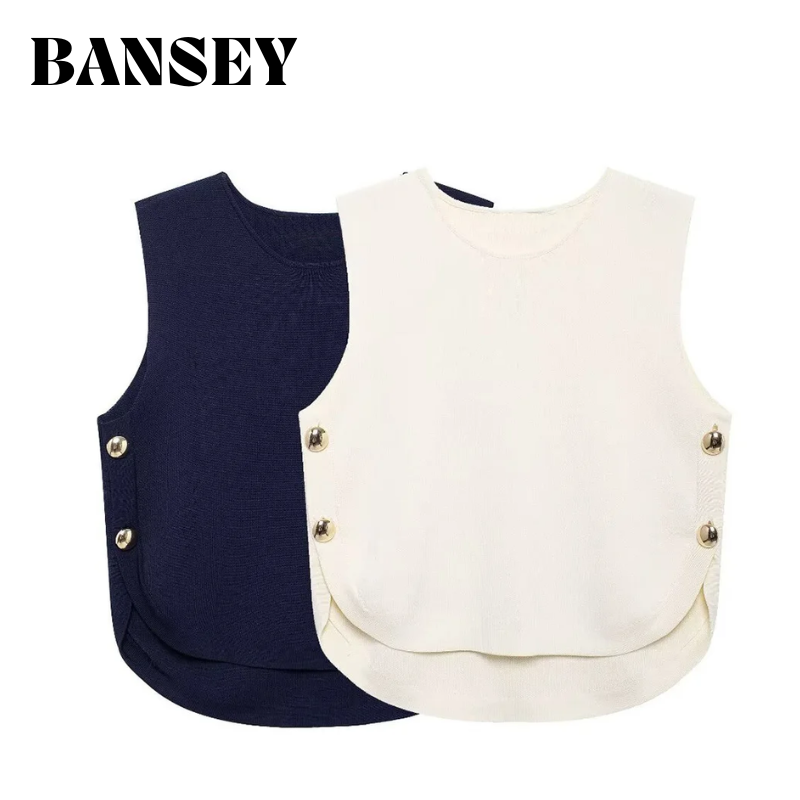Embellish Knit - 2025 Women's Chic Sleeveless Top with
