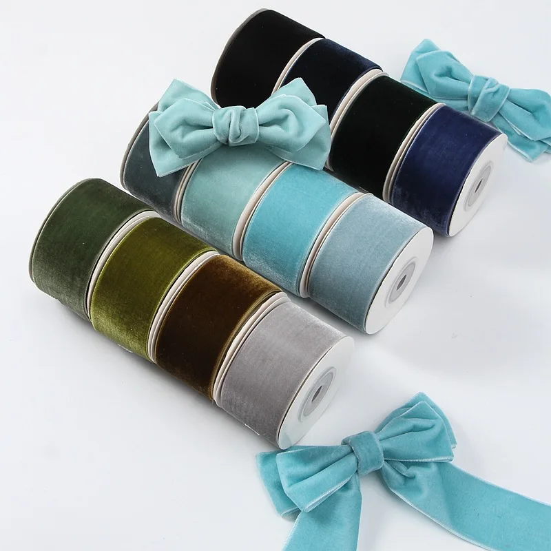 Velvet Ribbon Roll - Classic 5yards 6mm-38mm Single Side Velvet