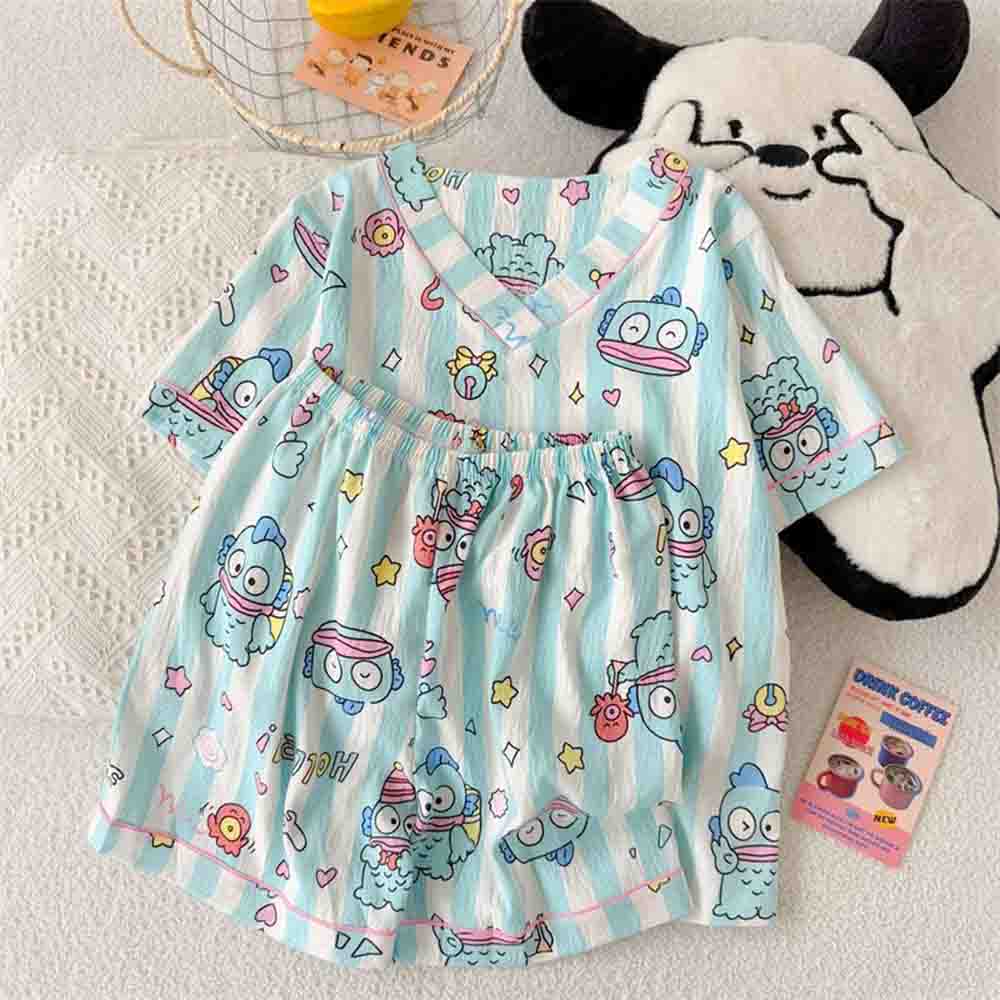Embellish Knit - Sanrio Hangyodon Women's Pajama Set Kawaii