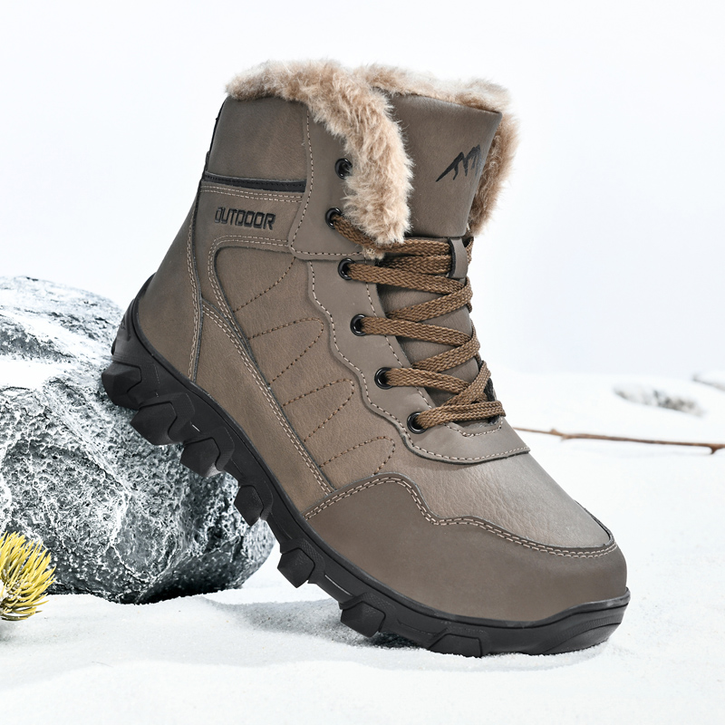 Guipure Lace Panel - Men's Winter Boots Warm Waterproof Non-Slip