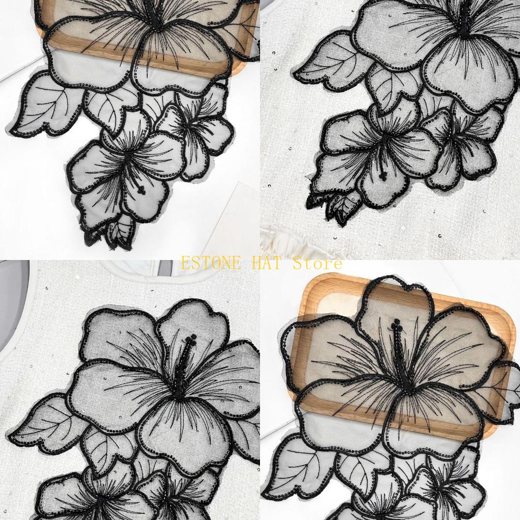 Applique Patch Flower - 49MF Eye-Catching Flower Tulle Applique Trim