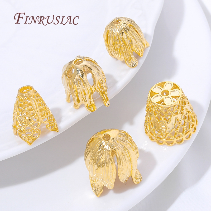Beaded Trim Fringe - 18K Gold Plated Tassel End Caps