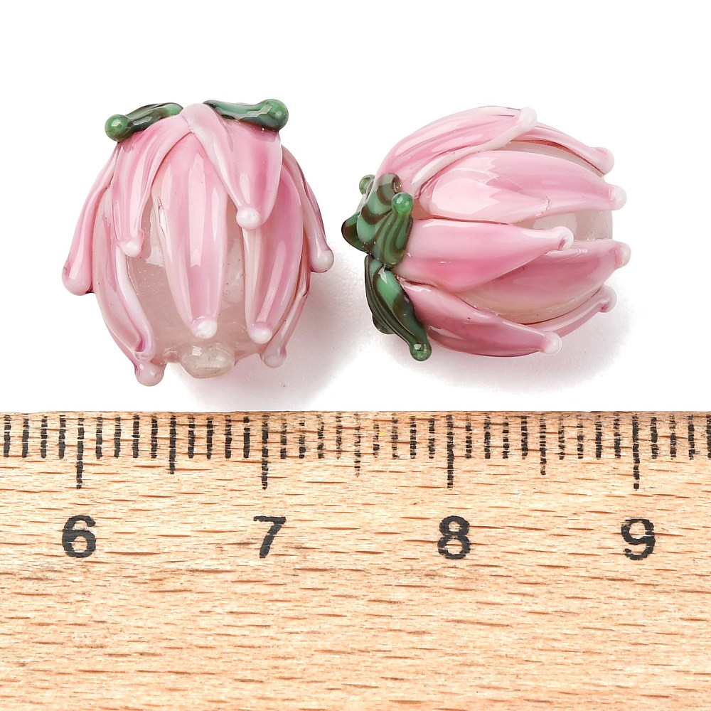 20pcs Handmade Lampwork Tulip  - Embellishment Crafts 评论和价格