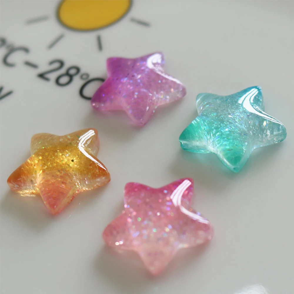 10PCS Gradient Star Series Res - Christmas Craft Embellishment 评论和价格