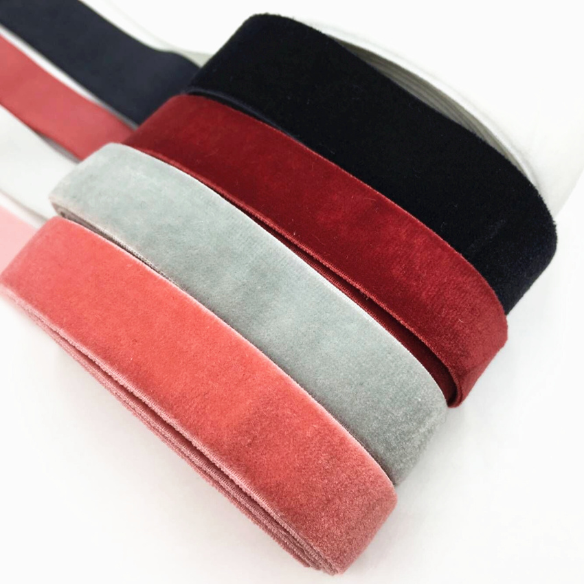 15mm 5Yards Velvet Elastic Ban - Velvet Ribbon Roll 评论和价格