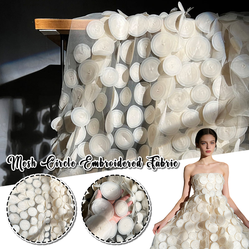 3D Multilayer Circular Cut Per - Crystal Mesh Fabric 评论和价格