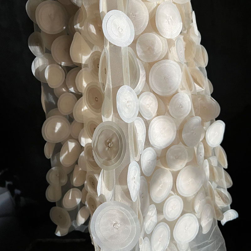 3D Multilayer Circular Cut Per - Crystal Mesh Fabric 评论和价格
