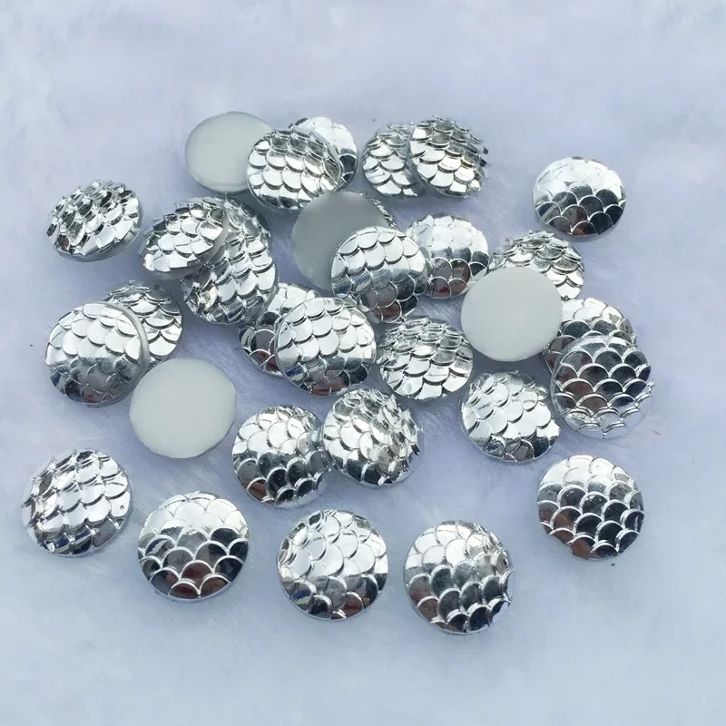 80pcs 12mm Mermaid Fish Scale  - Embellishment Glue Craft 评论和价格