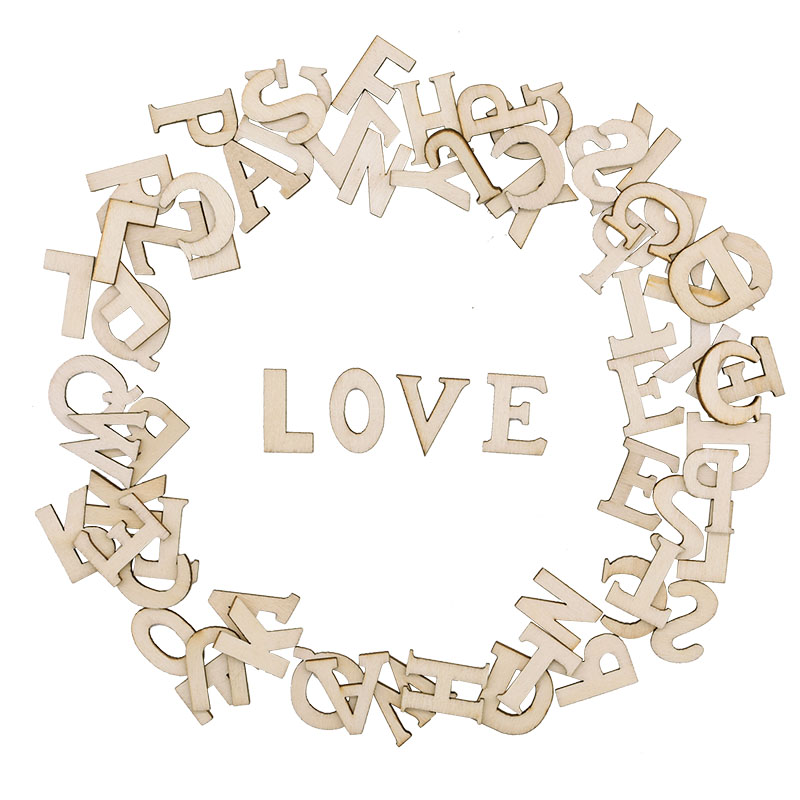100pcs Letters Wooden Alphabet - Embellishments For Scrapbooking 评论和价格