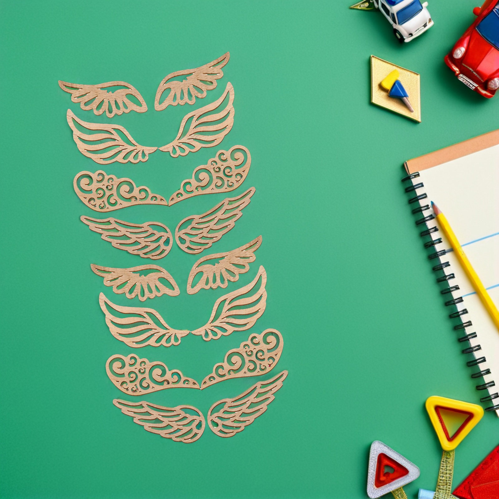 40Pcs Wood Wings Cutouts Unpai - Christmas Craft Embellishment 评论和价格