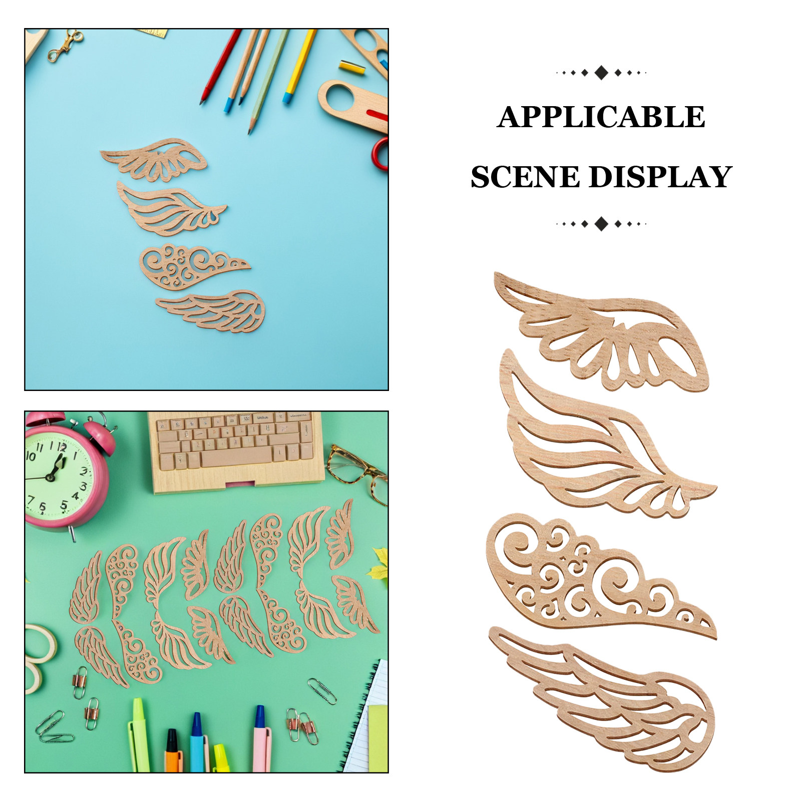 40Pcs Wood Wings Cutouts Unpai - Christmas Craft Embellishment 评论和价格