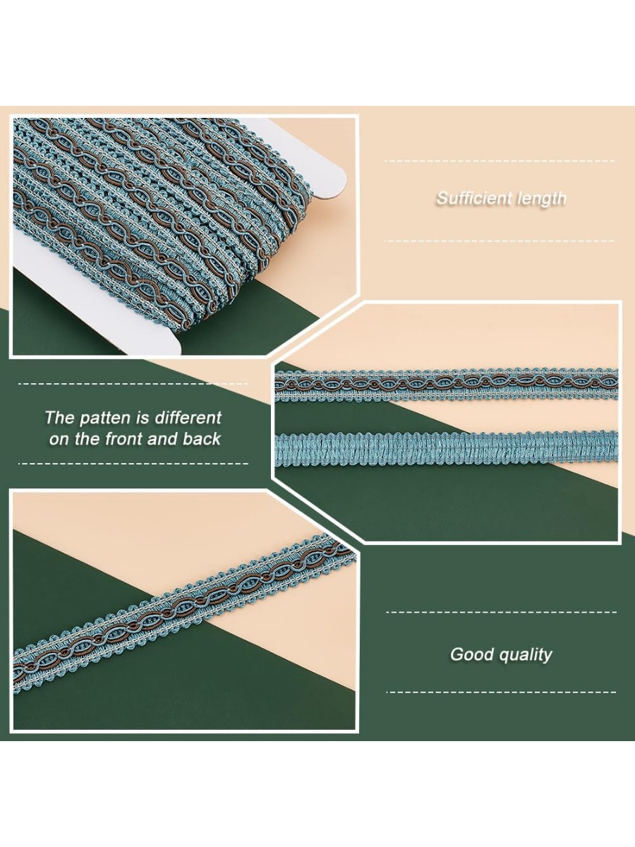 32 Yards Blue Braid Tirm for S - Fringe Ribbon Sewing 评论和价格