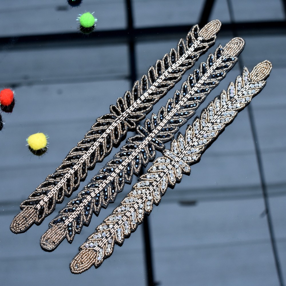 Long leaves leaf handmade appl - Beaded Trim Fringe 评论和价格