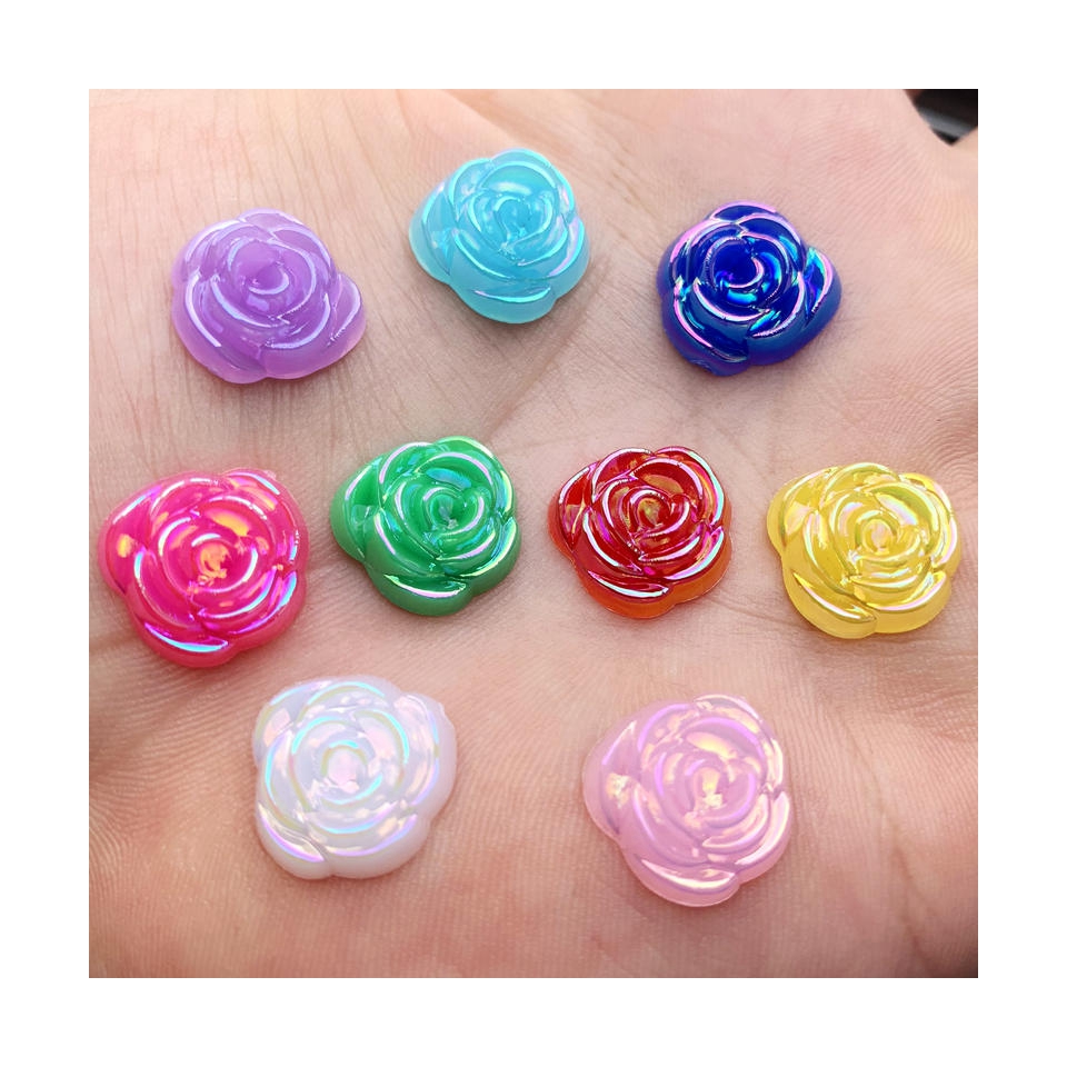 40pcs 14mm Gold Rose Flowers R - Embellishment Glue Craft 评论和价格