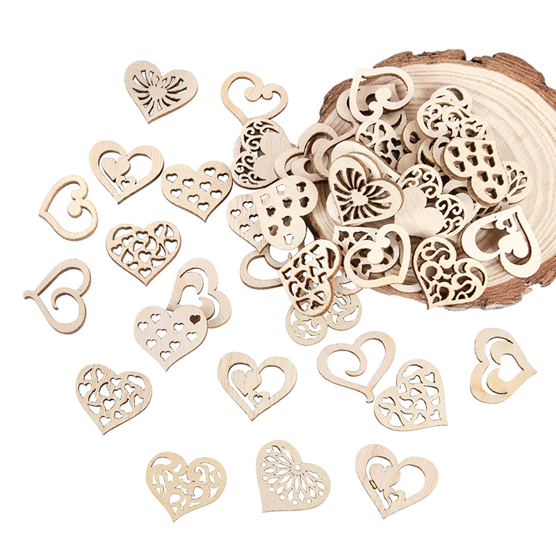 50/100pcs Hollowed Heart Patte - Embellishments For Scrapbooking 评论和价格