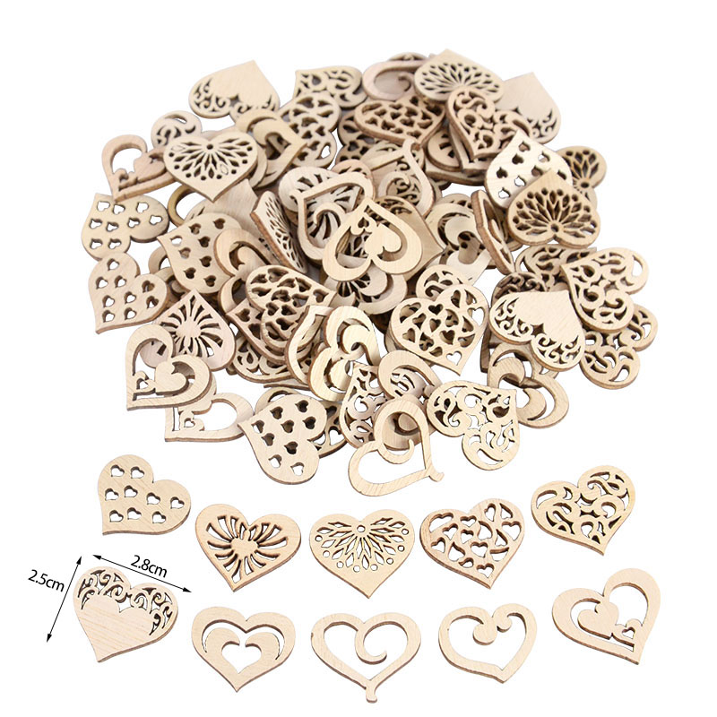 50/100pcs Hollowed Heart Patte - Embellishments For Scrapbooking 评论和价格