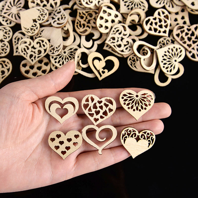 50/100pcs Hollowed Heart Patte - Embellishments For Scrapbooking 评论和价格