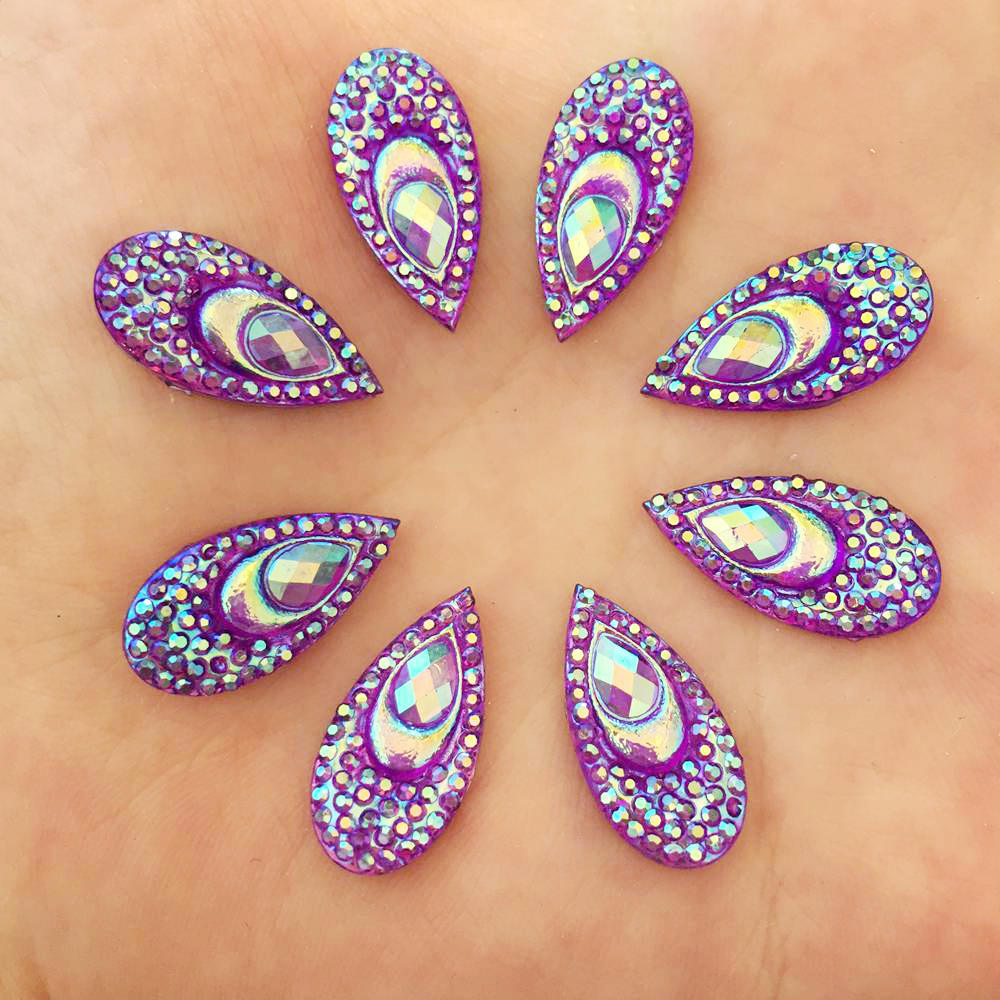 40PCS Resin 10*20mm Teardrop P - Embellishment Glue Craft 评论和价格