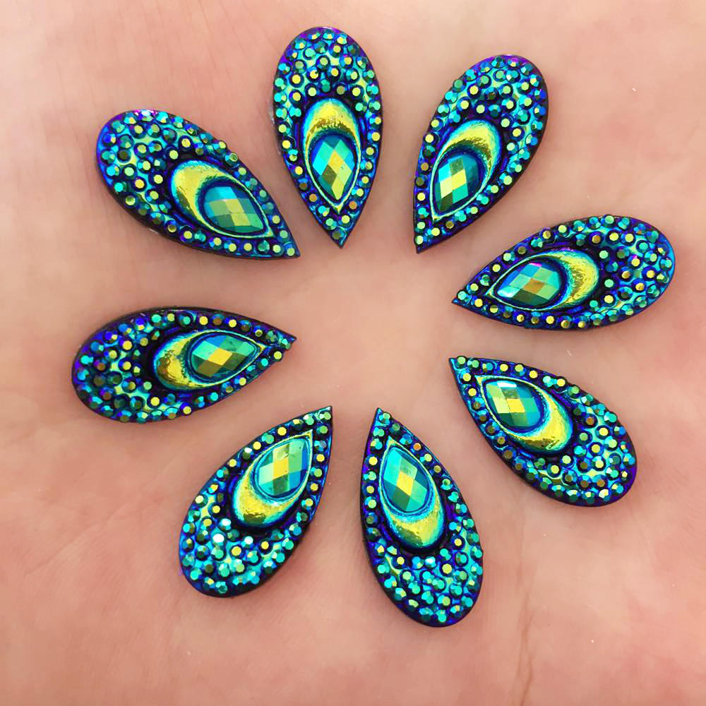 40PCS Resin 10*20mm Teardrop P - Embellishment Glue Craft 评论和价格