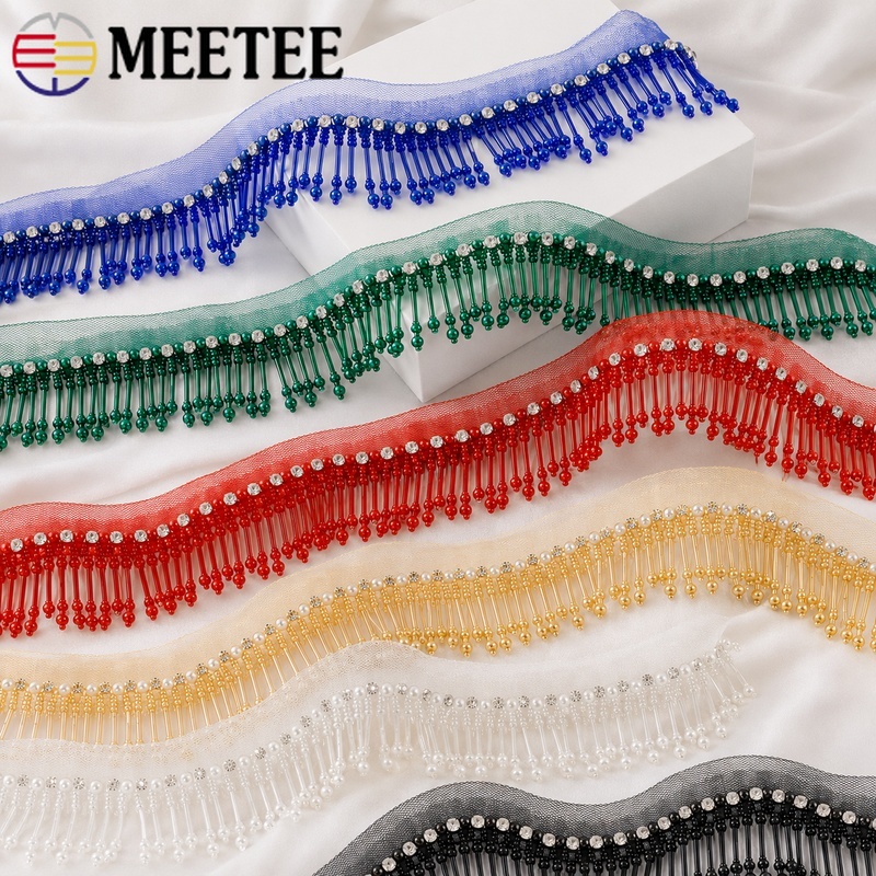 1Yard 5cm Beaded Lace Trim Fri - Beaded Trim Fringe 评论和价格