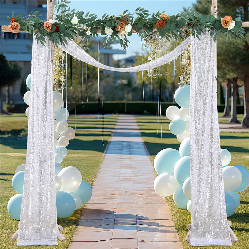Wedding Arch Draping Fabric, 1 - Sequin Fabric Panel 评论和价格