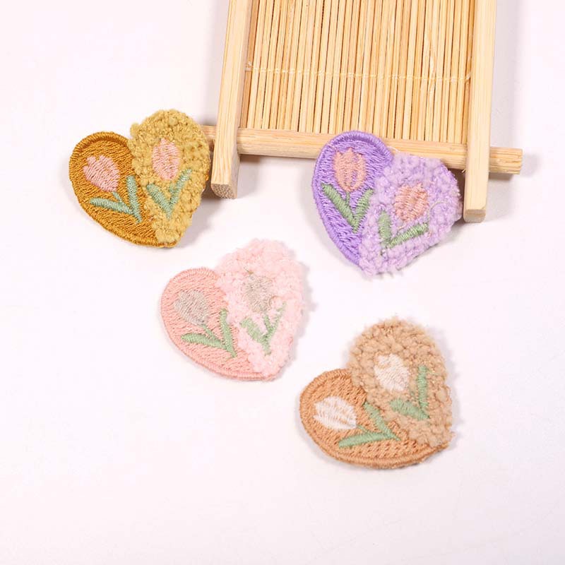 10PCS Wool Plush Love Flower A - Applique Patch Flower 评论和价格