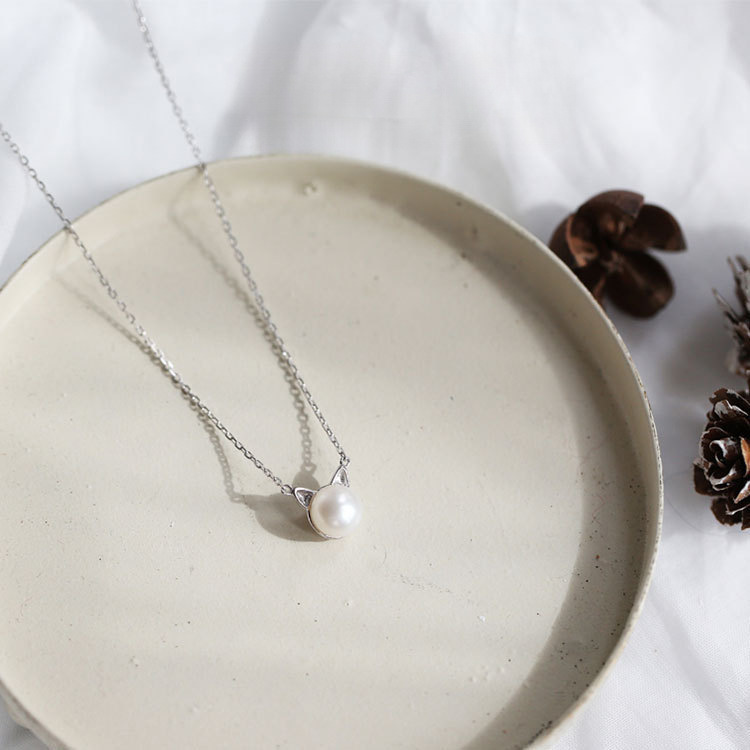Fashion 925 Sterling Silver Je - Pearl Trim Chain 评论和价格