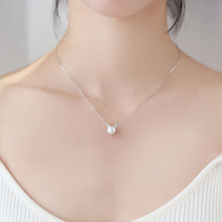Fashion 925 Sterling Silver Je - Pearl Trim Chain 评论和价格