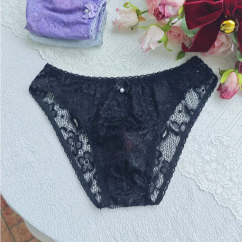 Sheer Sexy Man's Lace Panties  - Embroidery Embellishments 评论和价格