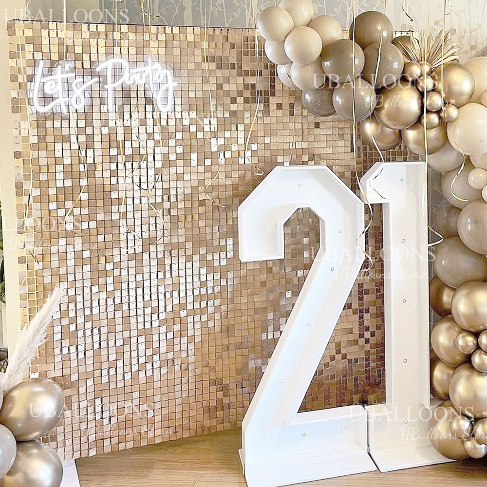 Matte Beige Gold Shimmer Sequi - Sequin Fabric Panel 评论和价格