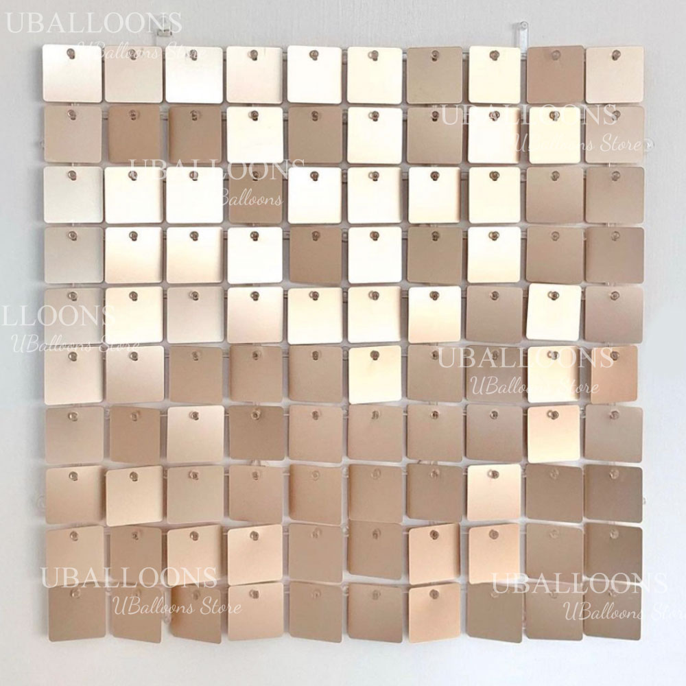 Matte Beige Gold Shimmer Sequi - Sequin Fabric Panel 评论和价格