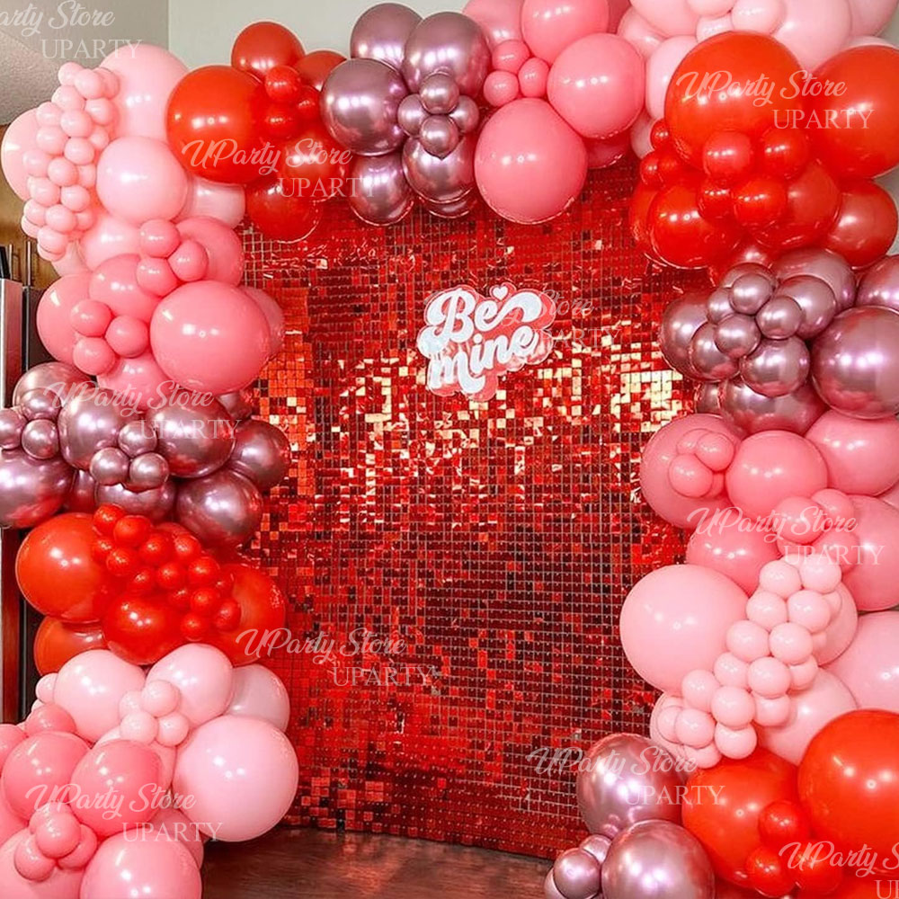 Red Shimmer Wall Backdrop Pane - Sequin Fabric Panel 评论和价格