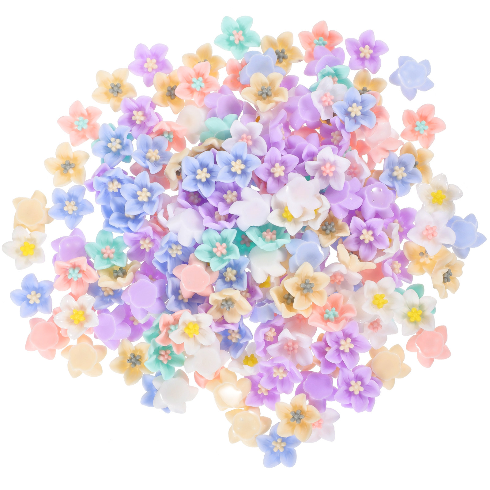 200Pcs Unique Resin Flower Emb - Embellish Craft 评论和价格