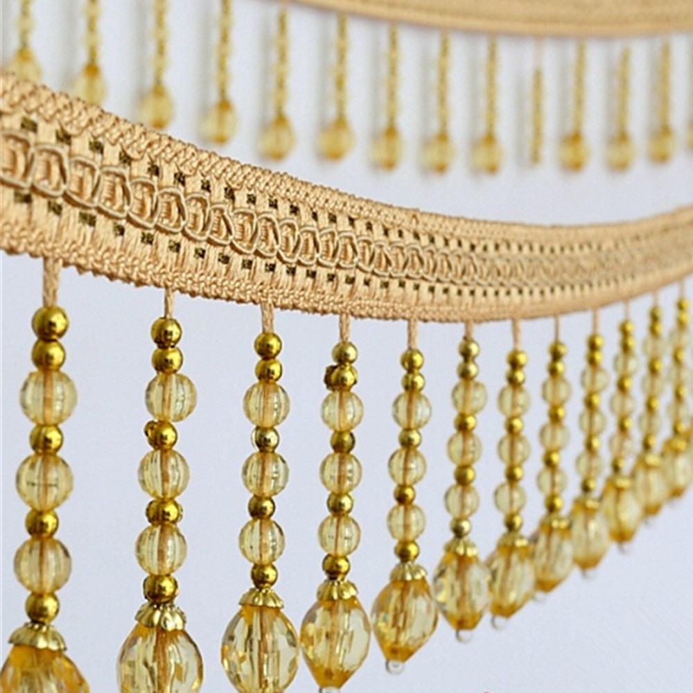 12yards Briaded Hanging Beads  - Fringe Ribbon Sewing 评论和价格