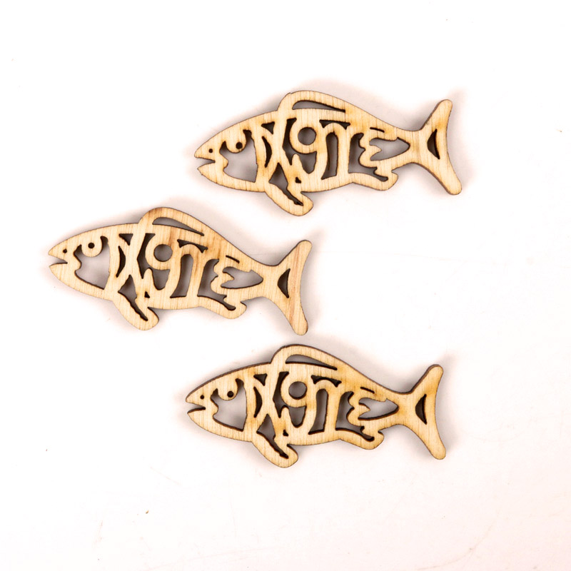 Wooden Cute Fish Shape Arts Pa - Embellishments For Scrapbooking 评论和价格