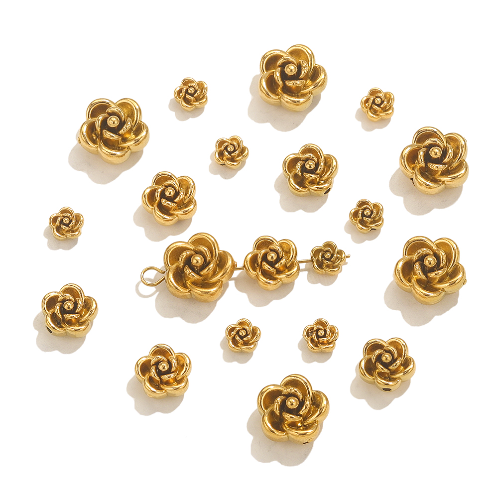 10pcs Stainless Steel Rose Flo - Embellishment Crafts 评论和价格