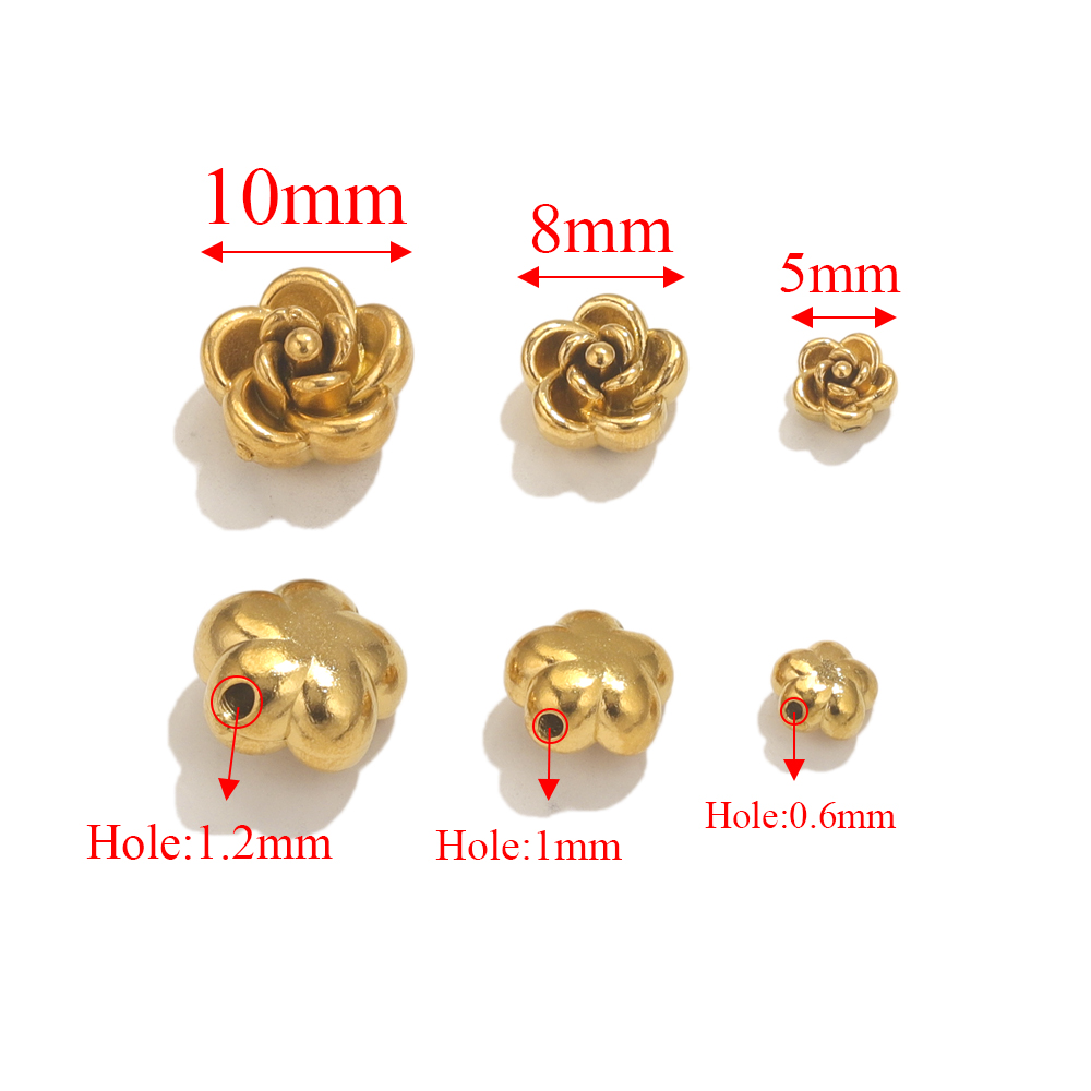 10pcs Stainless Steel Rose Flo - Embellishment Crafts 评论和价格