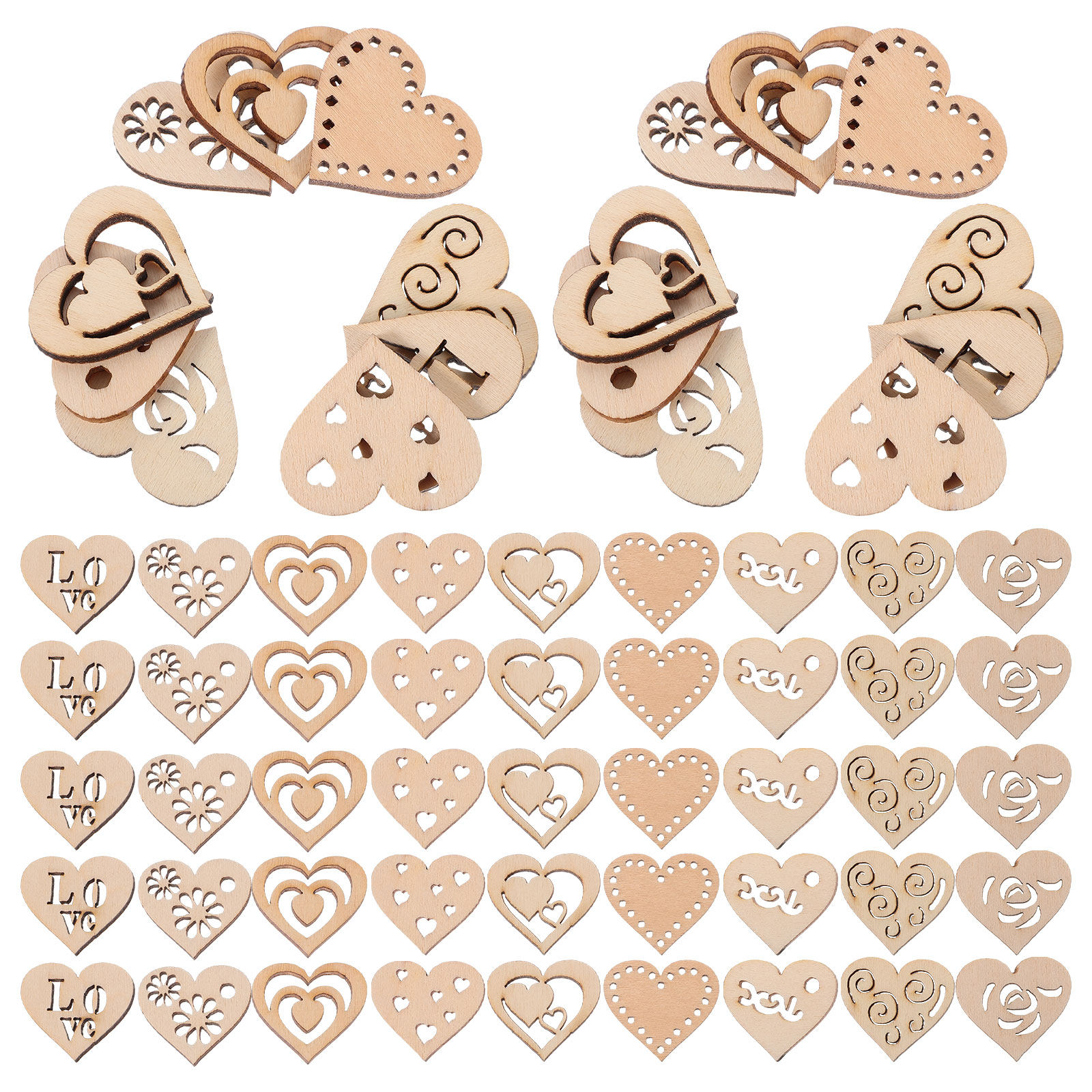 1Set Wooden Heart Slices Hangi - Christmas Craft Embellishment 评论和价格