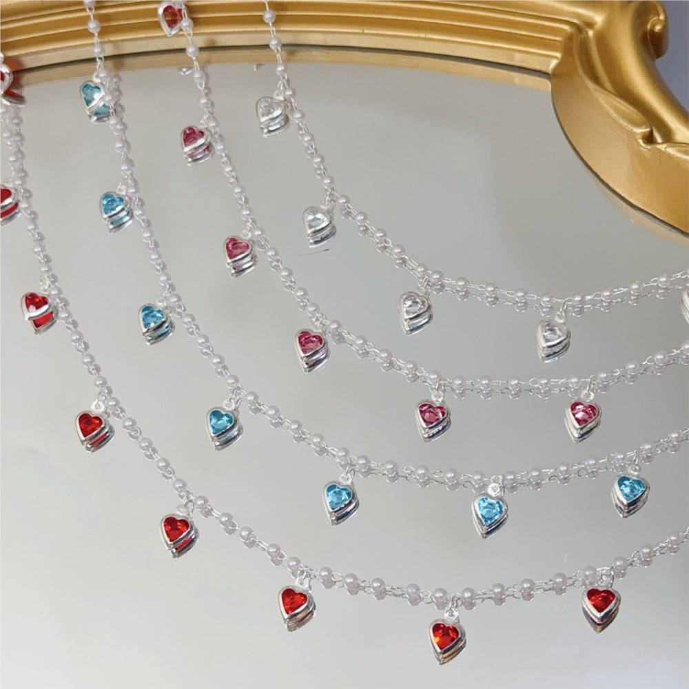 0.5Meter/1Meter Pink Crystal H - Pearl Trim Chain 评论和价格