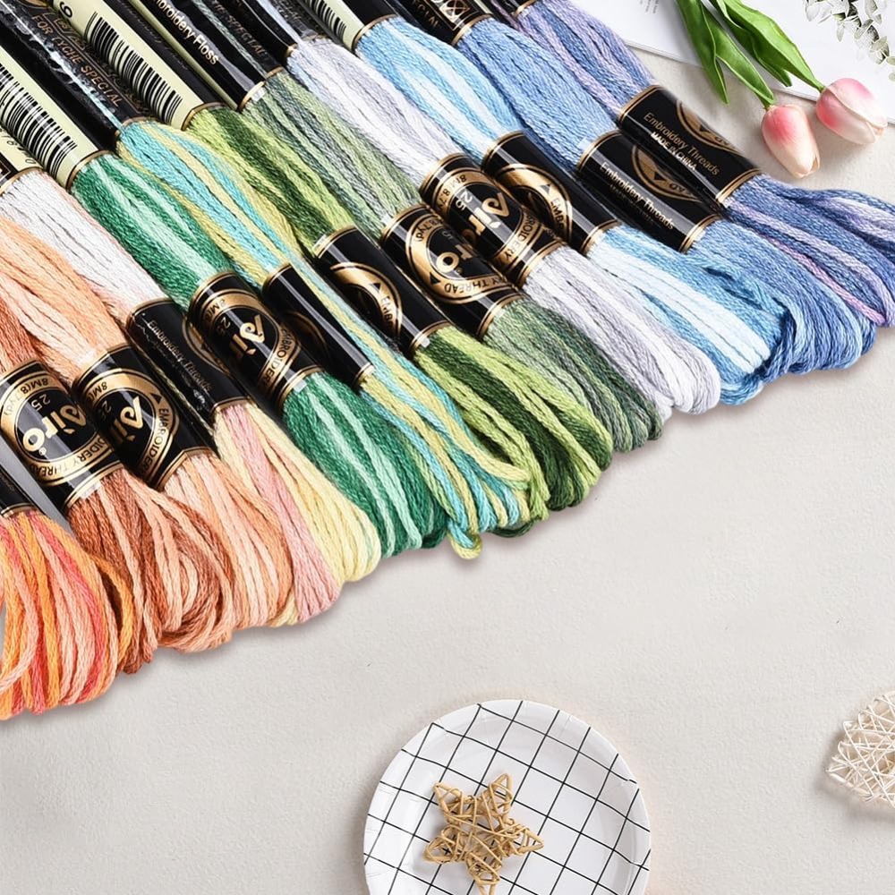 12 Skeins 105 Yards Cross Stit - Embroidery Embellishments 评论和价格