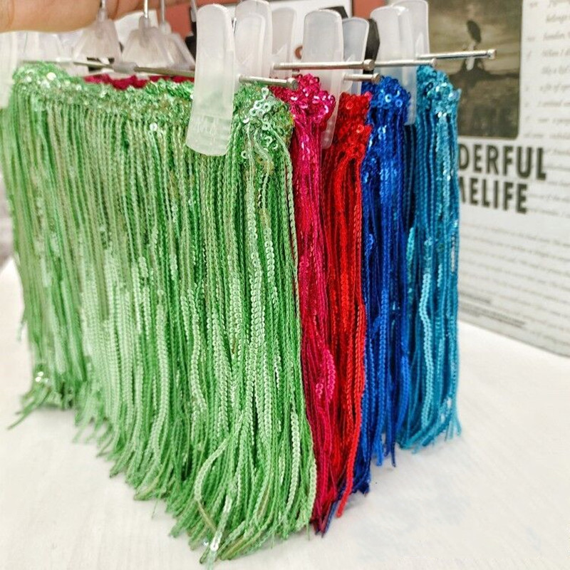 1Yard 17cm Glitter Laser Sequi - Beaded Trim Fringe 评论和价格