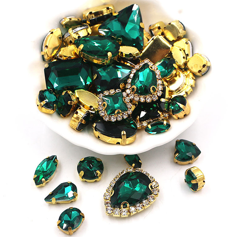 50Pcs 24 Color Mixed Shape Gla - Sew On Rhinestone 评论和价格