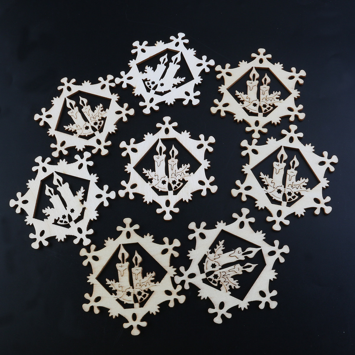 10Pcs Snowflake Pendant Christ - Christmas Craft Embellishment 评论和价格