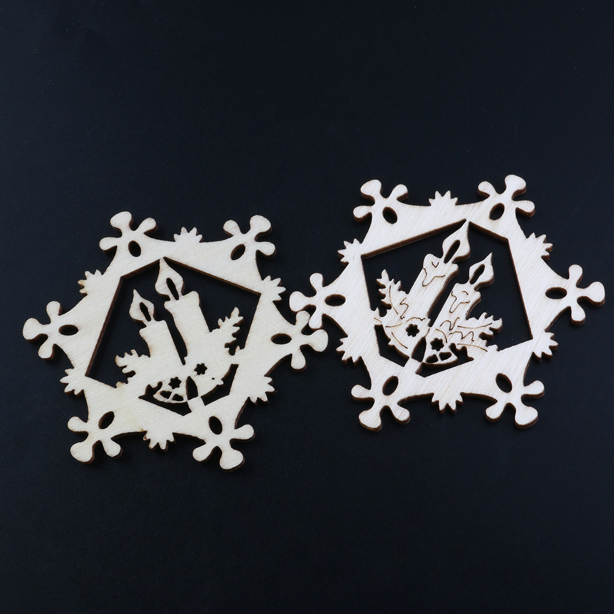 10Pcs Snowflake Pendant Christ - Christmas Craft Embellishment 评论和价格