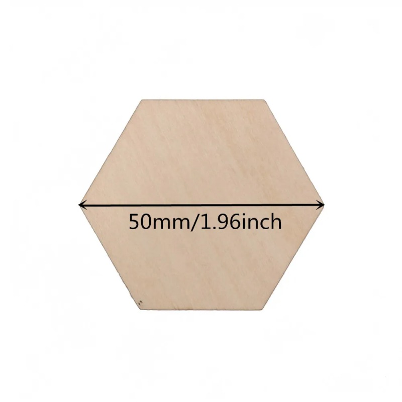 10-120mm Wooden Hexagon Blank  - Christmas Craft Embellishment 评论和价格
