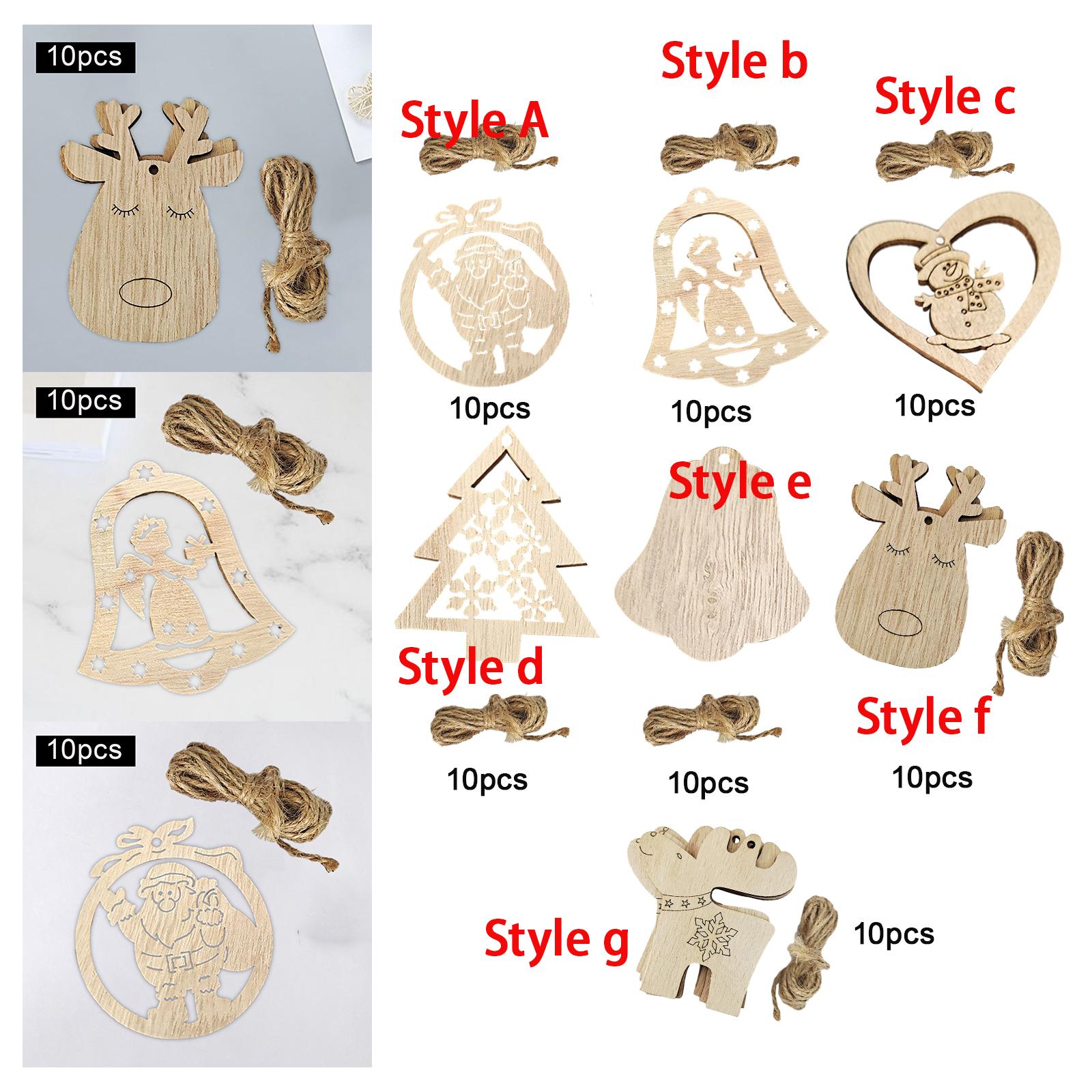 Unfinished Wooden Cutouts Xmas - Christmas Craft Embellishment 评论和价格