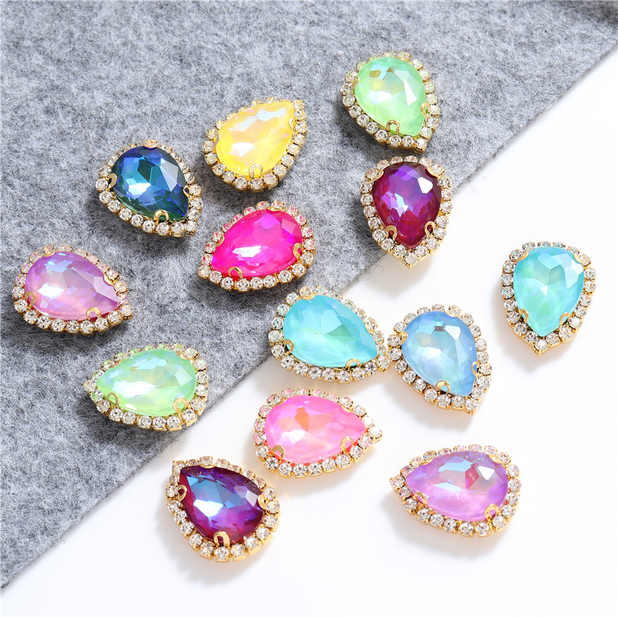 Mocha 10x14mm 13x18mm Teardrop - Sew On Rhinestone 评论和价格
