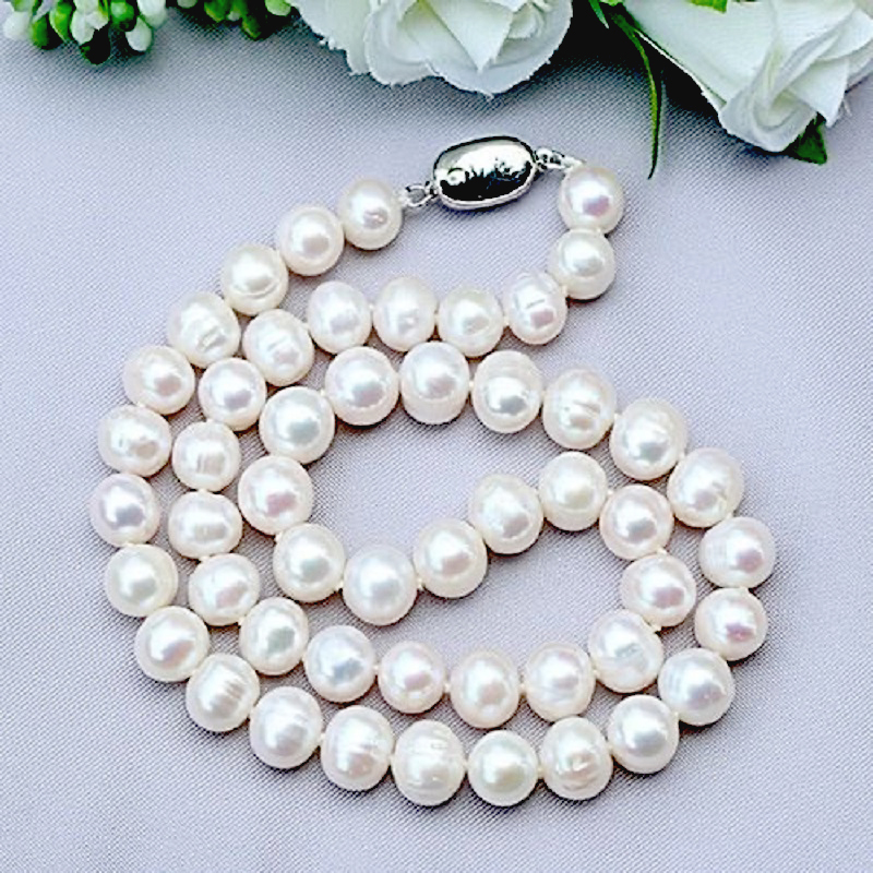 8-9mm Natural Freshwater Pearl - Pearl Trim Chain 评论和价格