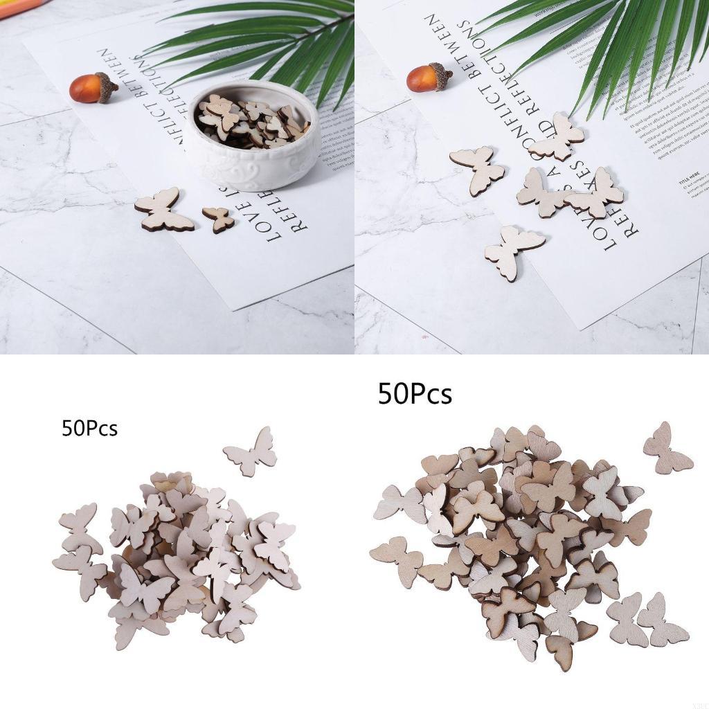 50 Pcs for Butterfly Wooden Sl - Christmas Craft Embellishment 评论和价格